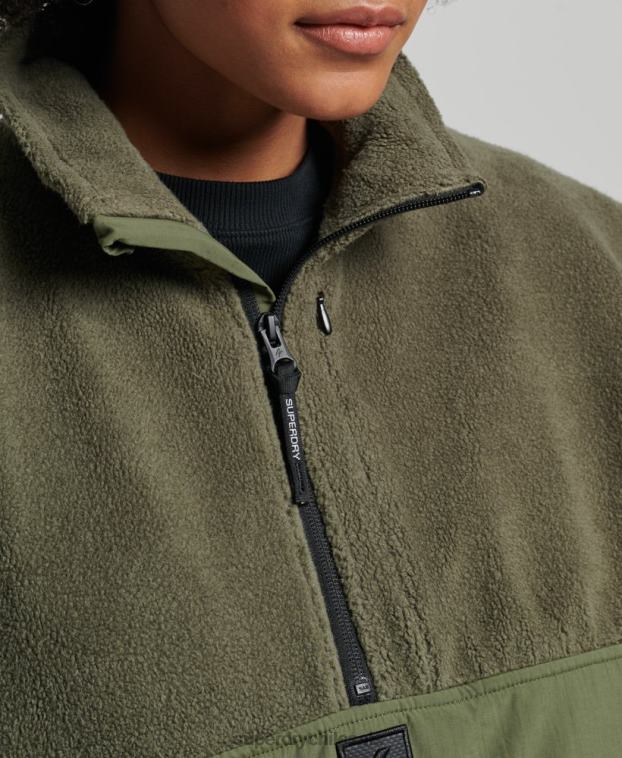 mujer Superdry caqui forro polar híbrido tecnológico 2R68Z5817
