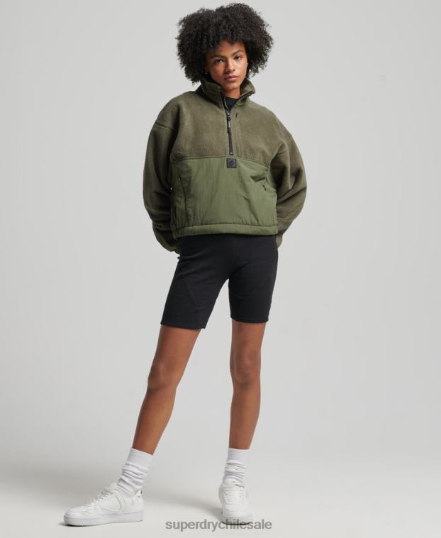mujer Superdry caqui forro polar híbrido tecnológico 2R68Z5817