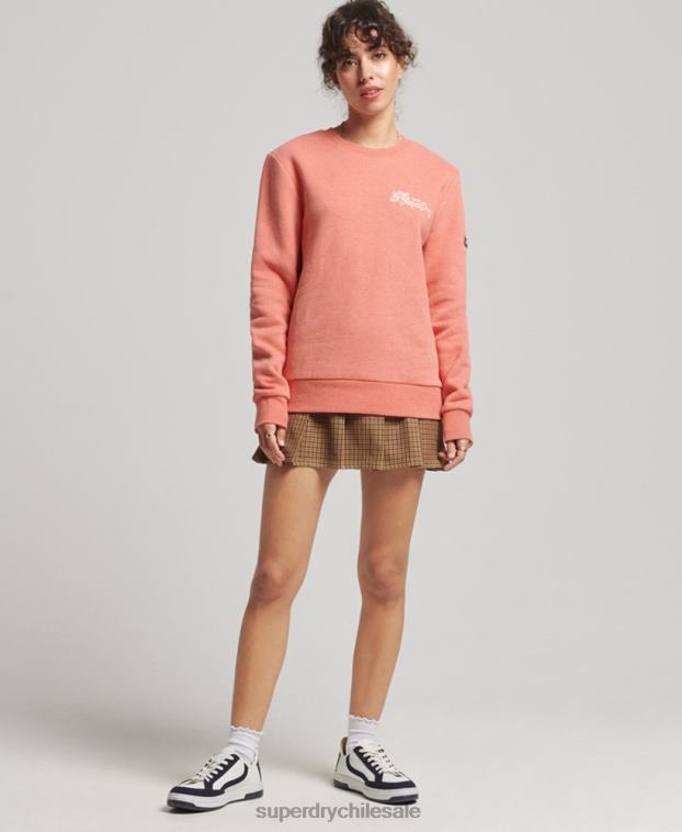 mujer Superdry coral orgullo en la sudadera de la tripulación artesanal 2R68Z3485