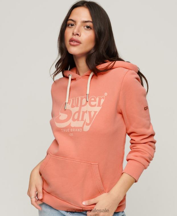 mujer Superdry coral sudadera con capucha vintage shadow 2R68Z2243