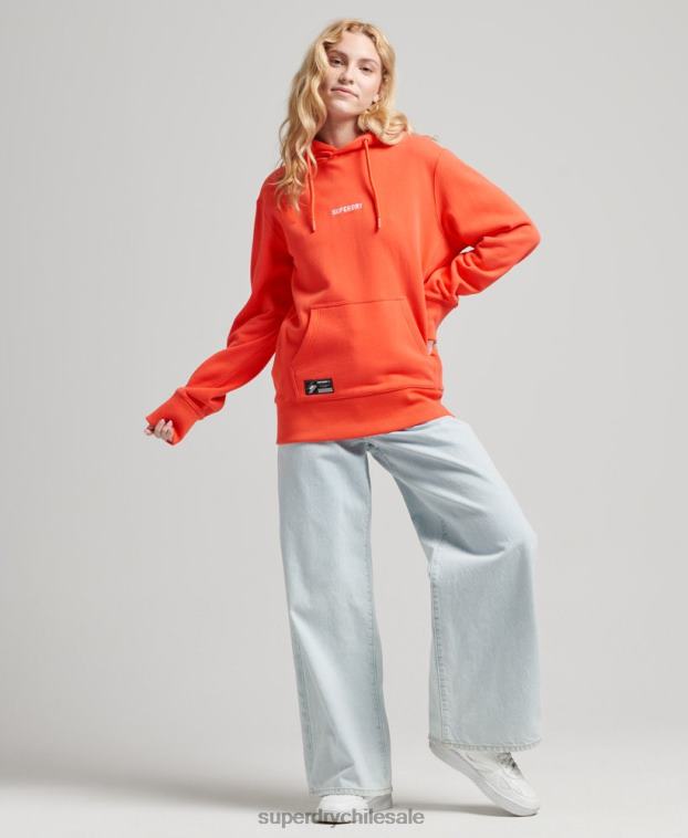 mujer Superdry coral sudadera con capucha y micro logo 2R68Z5812