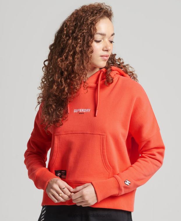 mujer Superdry coral sudadera con capucha y micro logo Code 2R68Z5903