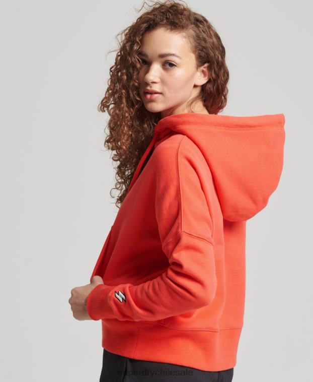 mujer Superdry coral sudadera con capucha y micro logo Code 2R68Z5903