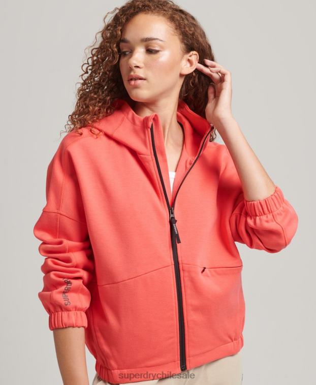 mujer Superdry coral sudadera con cremallera code tech 2R68Z5888