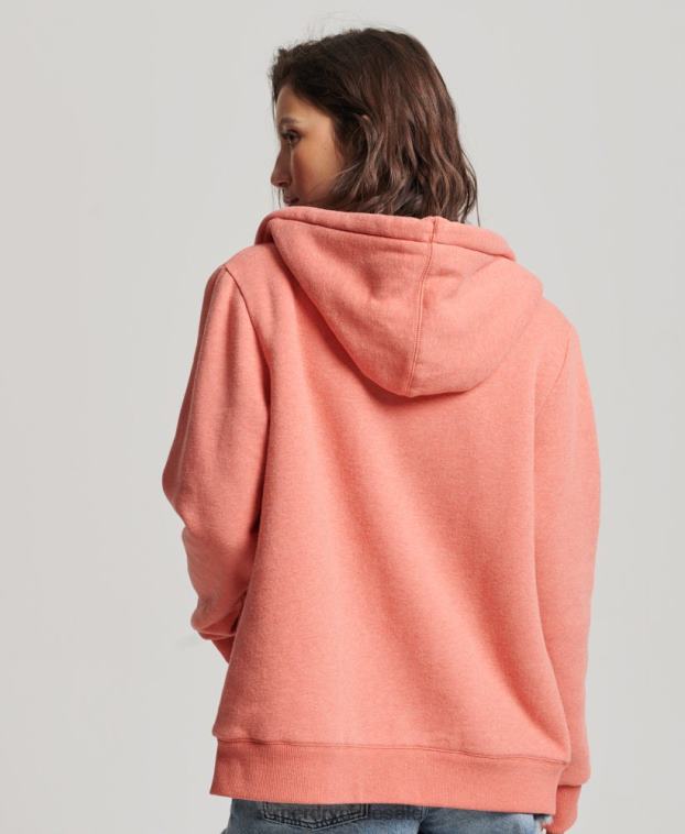 mujer Superdry coral sudadera con cremallera y forro de borreguito esencial 2R68Z5767