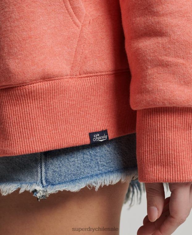 mujer Superdry coral sudadera con cremallera y forro de borreguito esencial 2R68Z5767