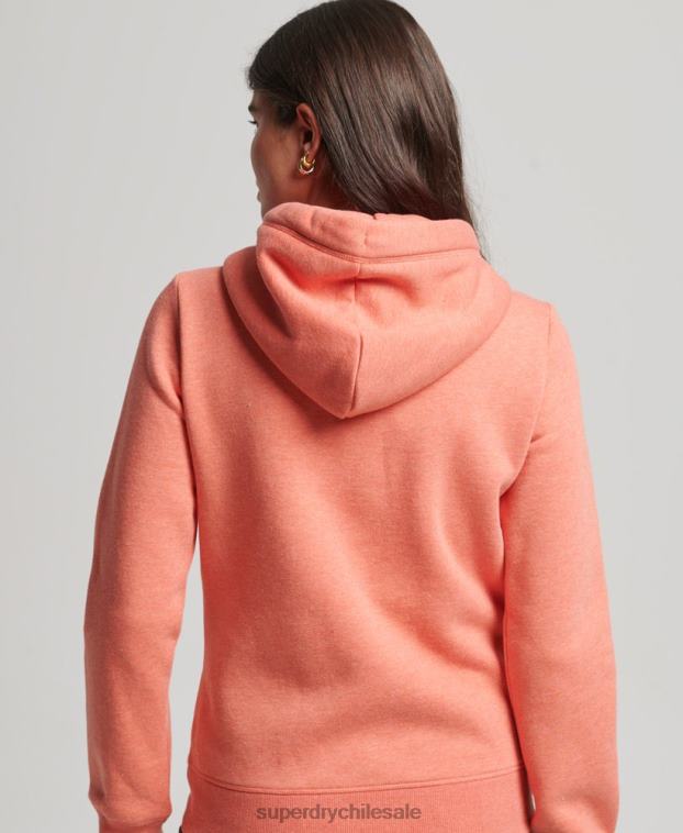 mujer Superdry coral sudadera con cremallera y logo Essential de algodón orgánico 2R68Z3293