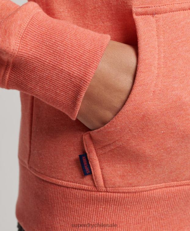 mujer Superdry coral sudadera con cremallera y logo Essential de algodón orgánico 2R68Z3293