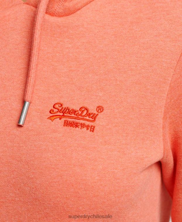 mujer Superdry coral sudadera con logo bordado 2R68Z3358