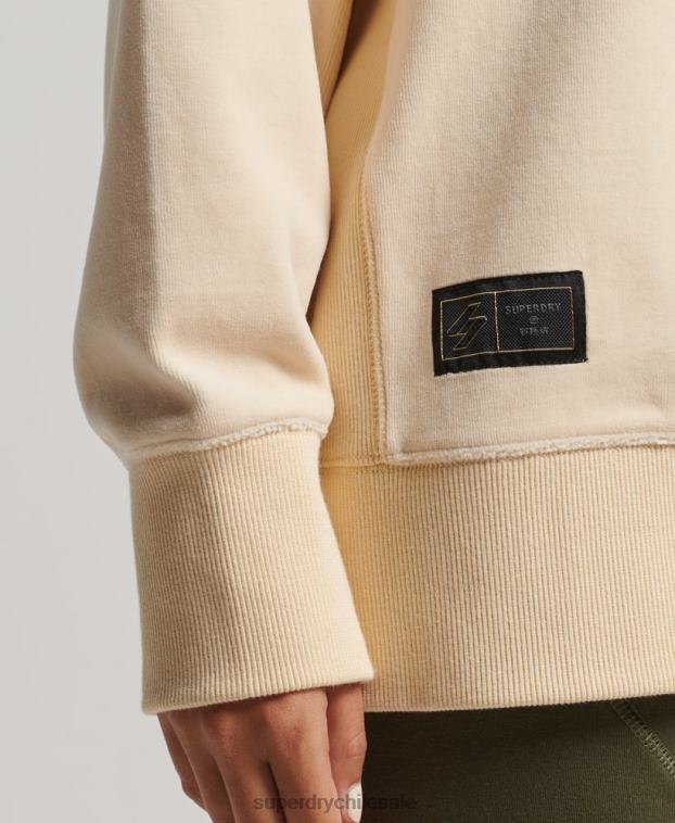 mujer Superdry crema equipo extragrande de terciopelo con logotipo de code s 2R68Z5805