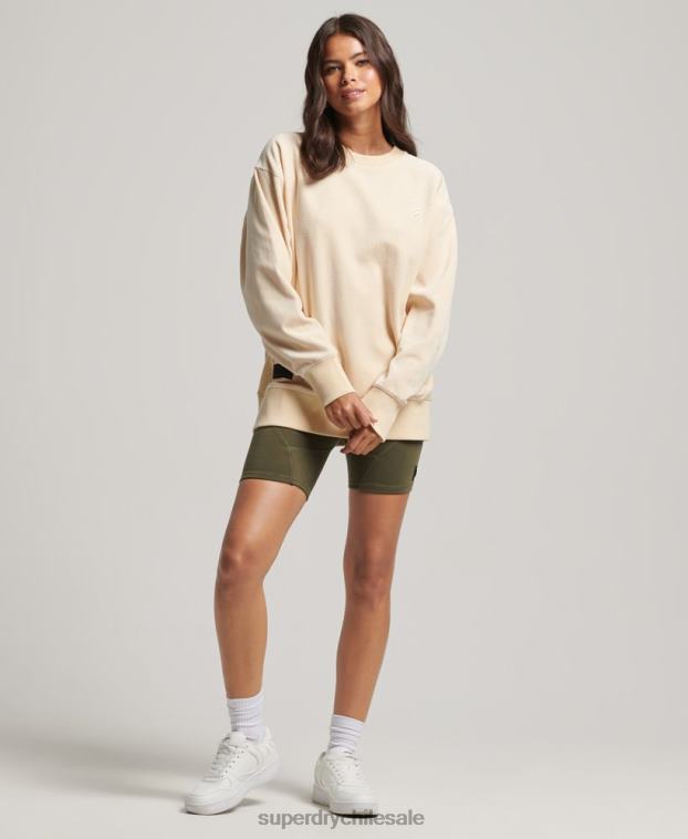 mujer Superdry crema equipo extragrande de terciopelo con logotipo de code s 2R68Z5805