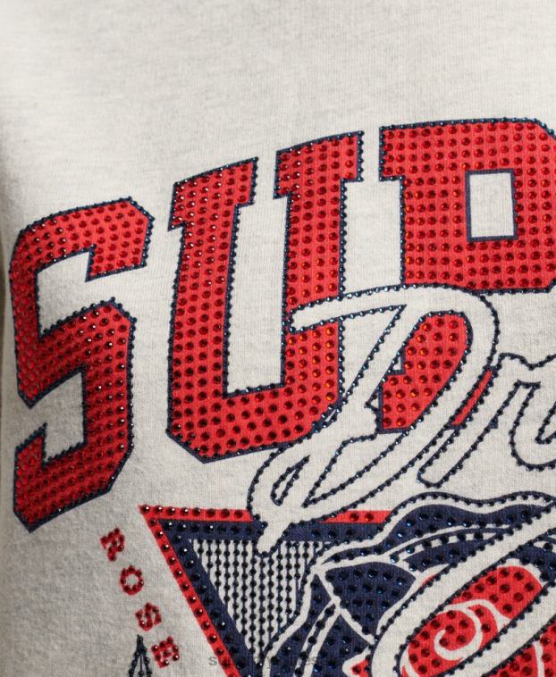 mujer Superdry crema sudadera con equipo de franquicia vintage 2R68Z2228