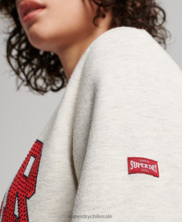 mujer Superdry crema sudadera con equipo de franquicia vintage 2R68Z2228