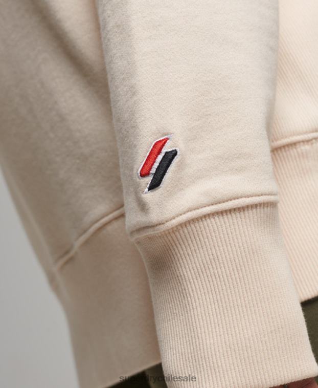 mujer Superdry crema sudadera oversize con cuello redondo y heráldica 2R68Z3369