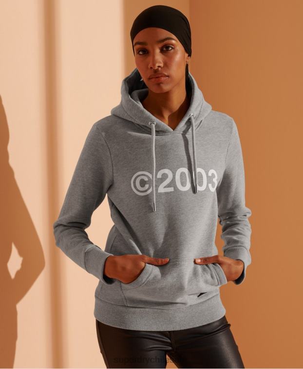 mujer Superdry gris 2003 sudadera con capucha 2R68Z3475