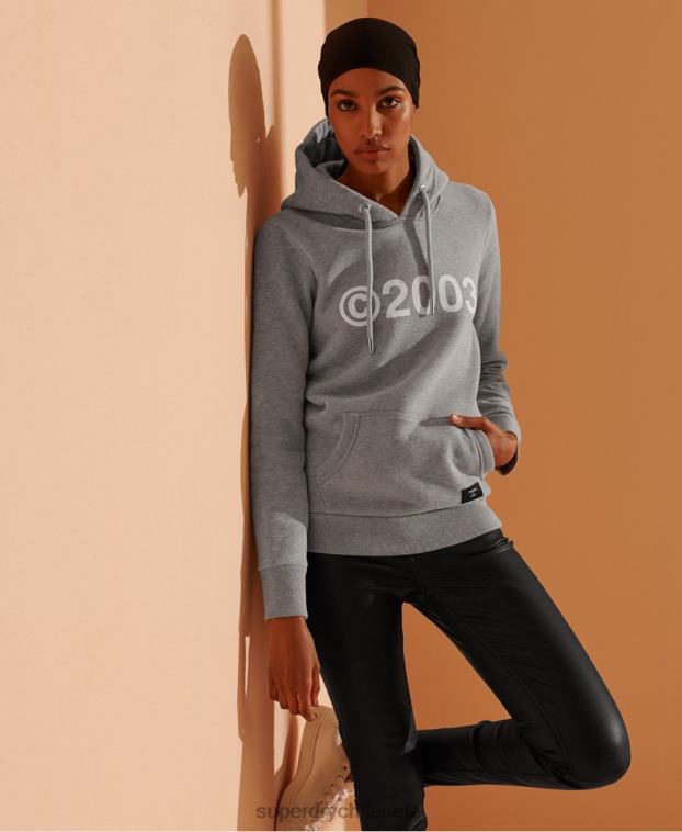 mujer Superdry gris 2003 sudadera con capucha 2R68Z3475