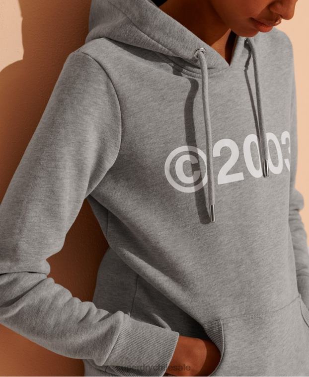 mujer Superdry gris 2003 sudadera con capucha 2R68Z3475