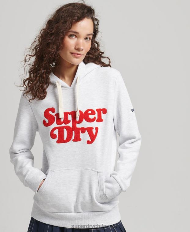 mujer Superdry gris claro cooper sudadera con capucha clásica 2R68Z5765
