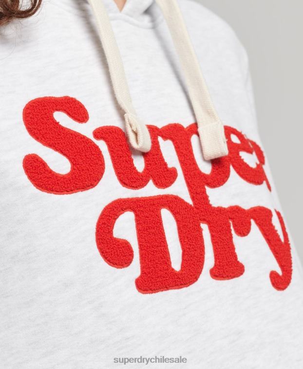 mujer Superdry gris claro cooper sudadera con capucha clásica 2R68Z5765