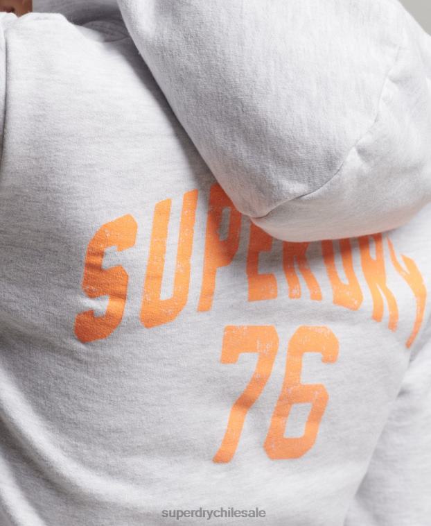 mujer Superdry gris claro sudadera con capucha atlética vintage 2R68Z2262
