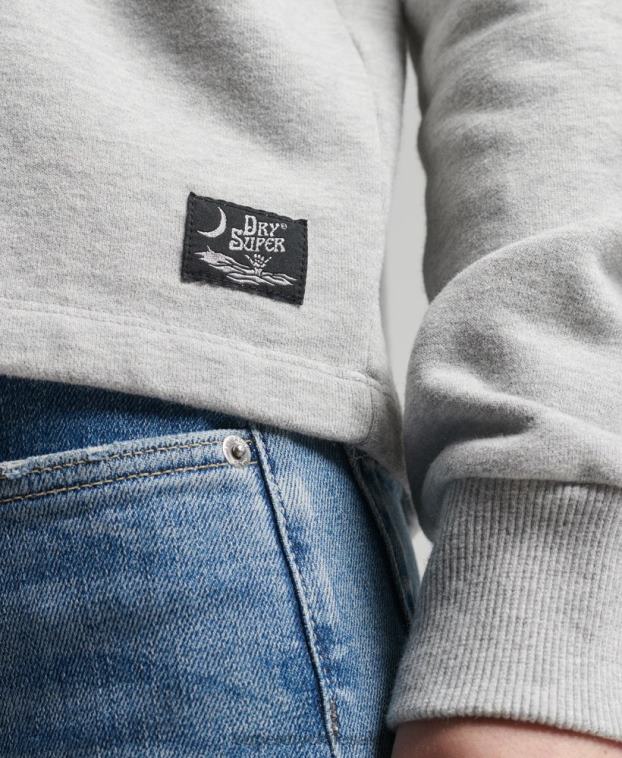 mujer Superdry gris claro sudadera con capucha estilo ranchero de surf vintage 2R68Z5890