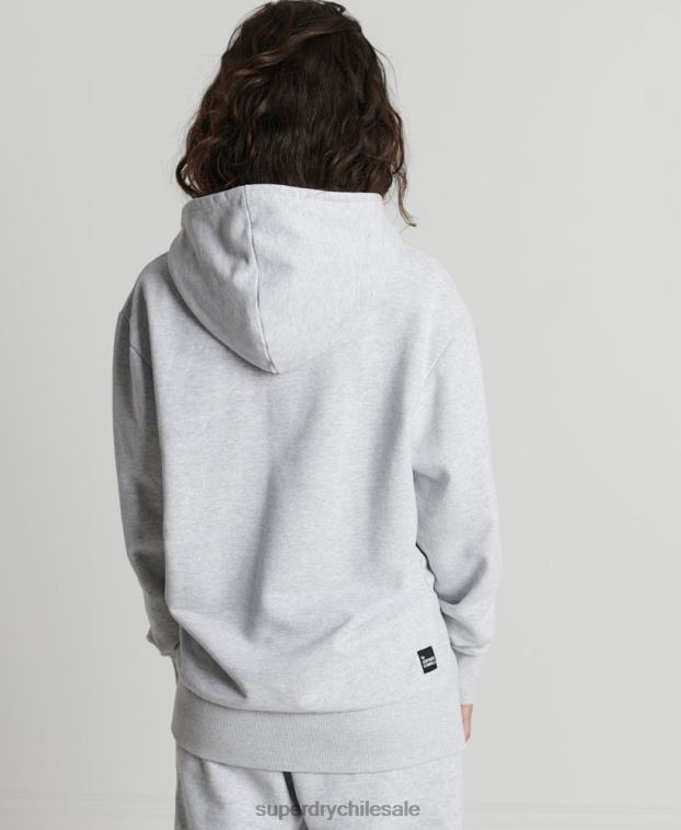 mujer Superdry gris claro sudadera con capucha micro reciclada 2R68Z5834