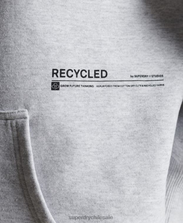 mujer Superdry gris claro sudadera con capucha micro reciclada 2R68Z5834
