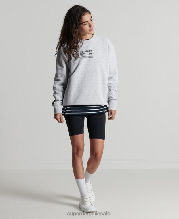 mujer Superdry gris claro sudadera con capucha reciclada 2R68Z6089