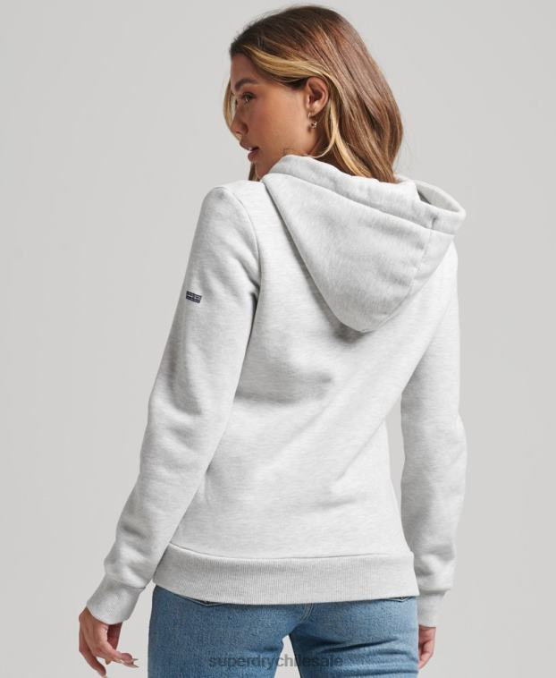 mujer Superdry gris claro sudadera con capucha vintage cooper nostalgia 2R68Z5770