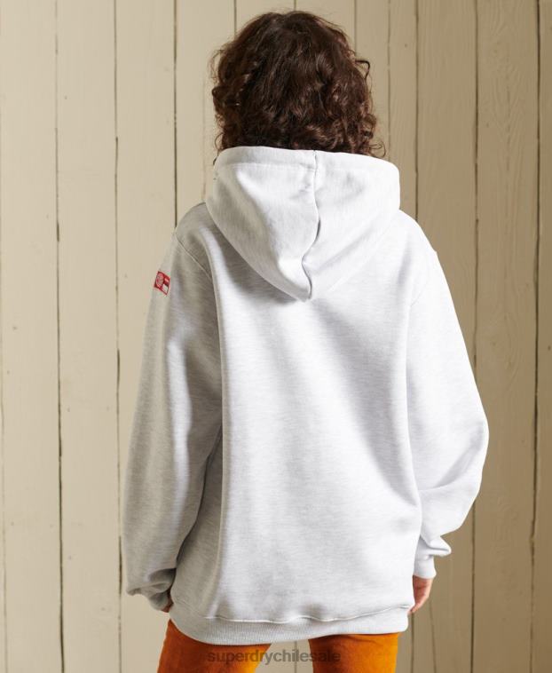 mujer Superdry gris claro sudadera con capucha y gráfico boho ana 2R68Z5956