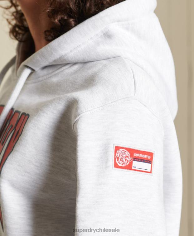 mujer Superdry gris claro sudadera con capucha y gráfico boho ana 2R68Z5956