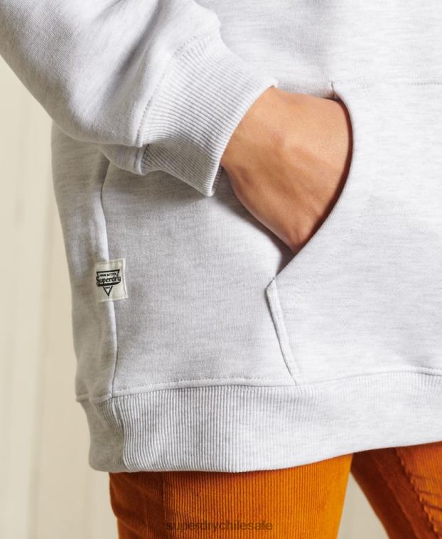 mujer Superdry gris claro sudadera con capucha y gráfico boho ana 2R68Z5956