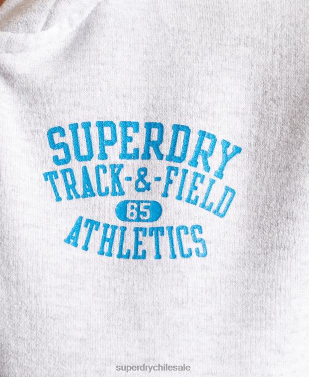 mujer Superdry gris claro sudadera con cremallera de pista y campo 2R68Z6085