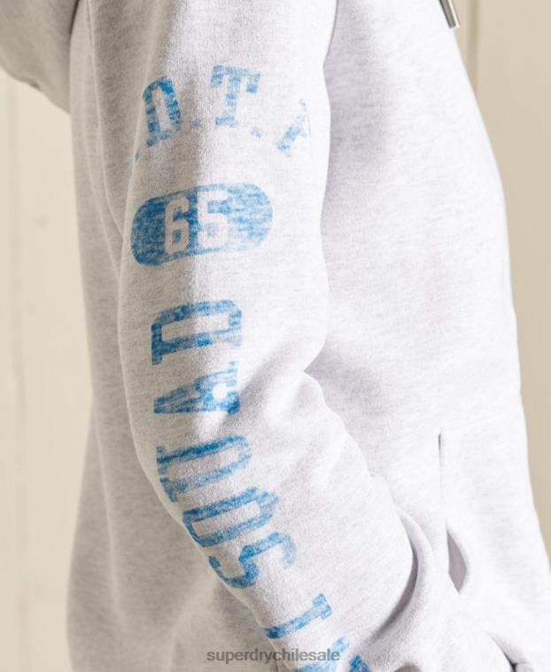 mujer Superdry gris claro sudadera con cremallera de pista y campo 2R68Z6085