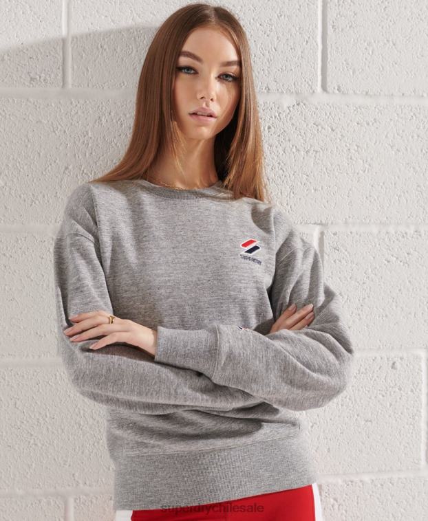 mujer Superdry gris claro sudadera con cuello redondo sportstyle esencial 2R68Z5931