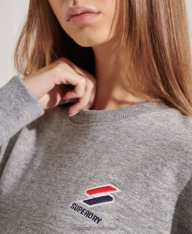 mujer Superdry gris claro sudadera con cuello redondo sportstyle esencial 2R68Z5931