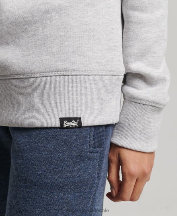 mujer Superdry gris claro sudadera con cuello redondo vintage de algodón orgánico 2R68Z5758