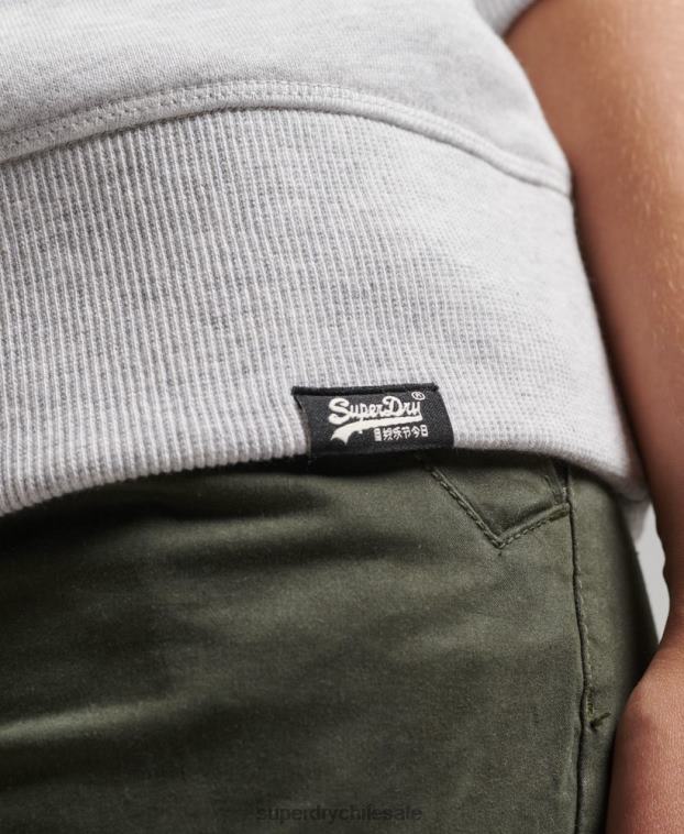 mujer Superdry gris claro sudadera con cuello redondo y logo esencial de algodón orgánico 2R68Z3402