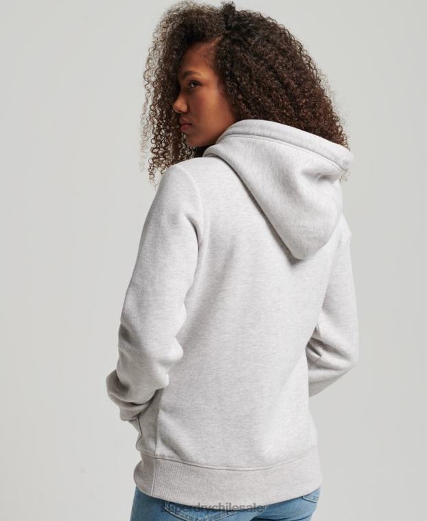 mujer Superdry gris claro sudadera con logo bordado 2R68Z3320