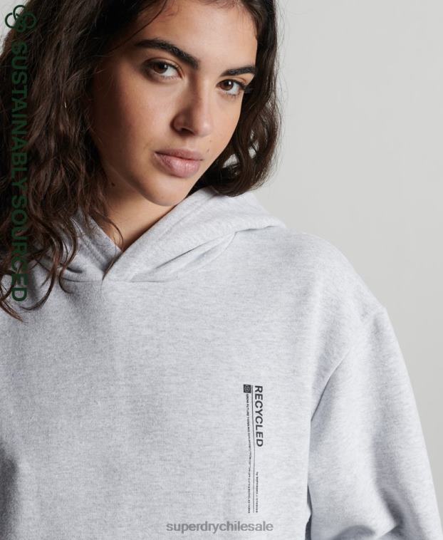 mujer Superdry gris claro sudadera con micro lateral reciclado 2R68Z6064