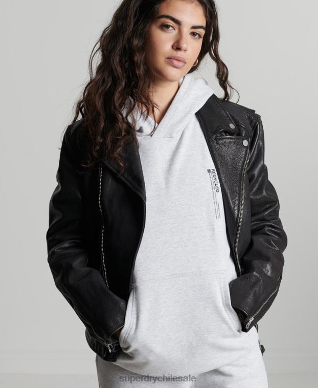 mujer Superdry gris claro sudadera con micro lateral reciclado 2R68Z6064