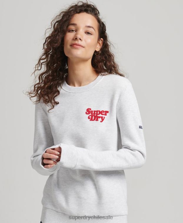 mujer Superdry gris claro sudadera cooper clásica con logo de los años 70 2R68Z5870