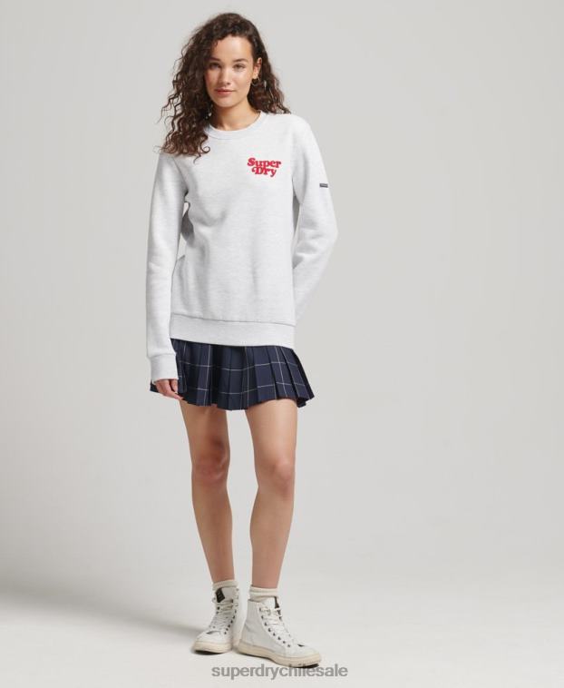 mujer Superdry gris claro sudadera cooper clásica con logo de los años 70 2R68Z5870