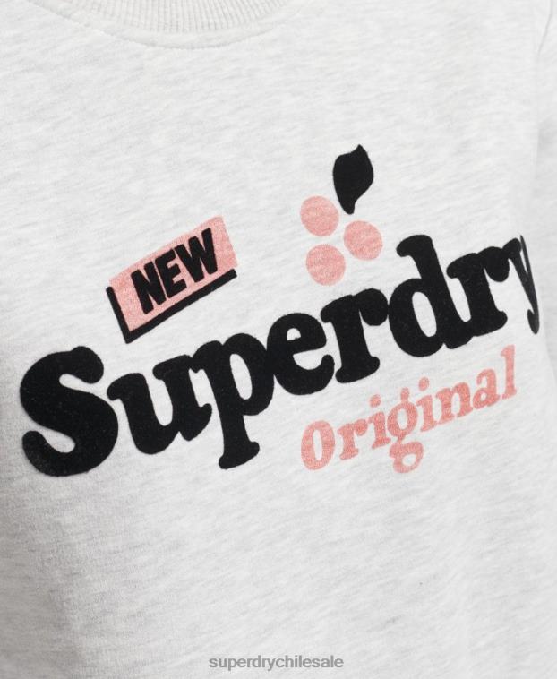 mujer Superdry gris claro sudadera cooper nostalgia crew 2R68Z6002