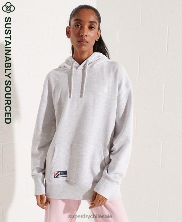 mujer Superdry gris claro sudadera extragrande esencial de algodón orgánico 2R68Z5852