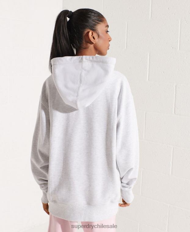 mujer Superdry gris claro sudadera extragrande esencial de algodón orgánico 2R68Z5852