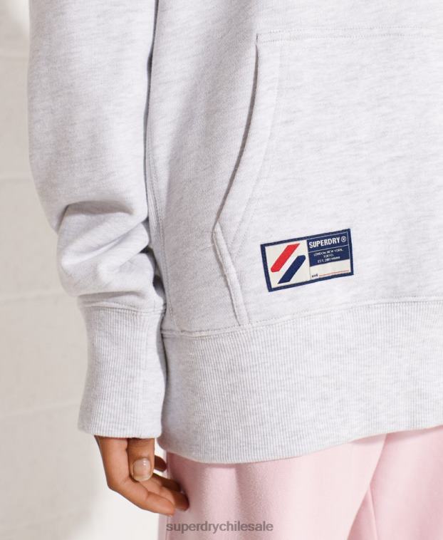mujer Superdry gris claro sudadera extragrande esencial de algodón orgánico 2R68Z5852