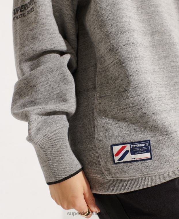mujer Superdry gris claro sudadera oversize con cuello redondo 2R68Z5966