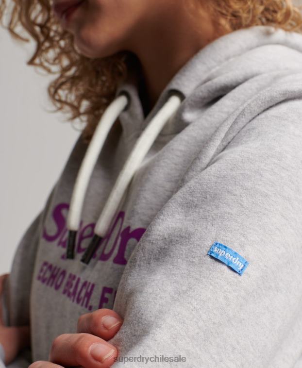 mujer Superdry gris claro sudadera vintage con capucha 2R68Z2314
