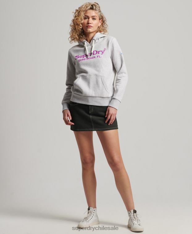 mujer Superdry gris claro sudadera vintage con capucha 2R68Z2314